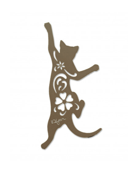 Chat cabriole à suspendre - taupe