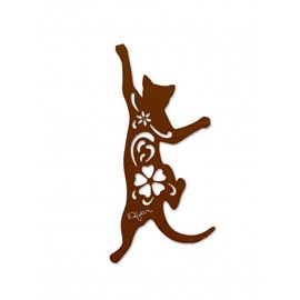 Chat cabriole à suspendre - mars sablé - 100% inox