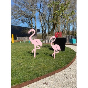 Flamant rose lady pink à planter - taille l - 100% acier galvanisé