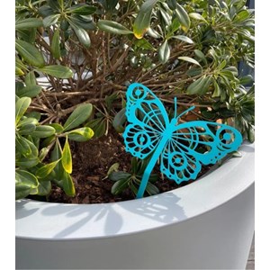 Papillon cocoon à planter - rouge framboise - 100% acier inoxydable