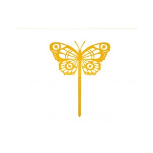 Papillon cocoon à planter - jaune - 100% acier inoxydable