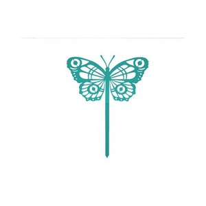Papillon cocoon à planter - bleu turquoise - 100% acier inoxydable