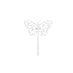 Papillon cocoon à planter - blanc pur - 100% acier inoxydable
