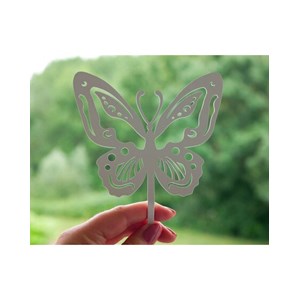 Papillon beautiful à planter - vieux rose - 100% acier inoxydable