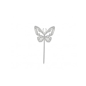 Papillon beautiful à planter - gris platine - 100% acier inoxydable
