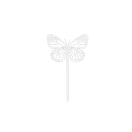 Papillon amor à planter - blanc pur - 100% acier inoxydable