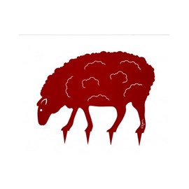 Mouton steel country à planter - rouge framboise - 100% acier inoxydable