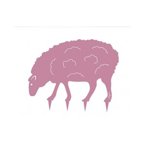 Mouton steel country à planter - vieux rose - 100% acier inoxydable