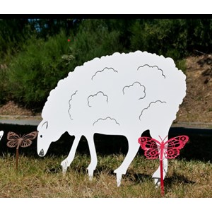 Mouton steel country à planter - blanc pur - 100% acier inoxydable