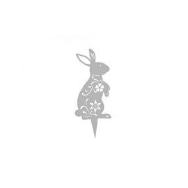 Lapin lady rabbit à planter - gris platine - 100% inox