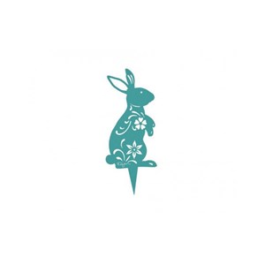 Lapin lady rabbit à planter - bleu turquoise - 100% inox