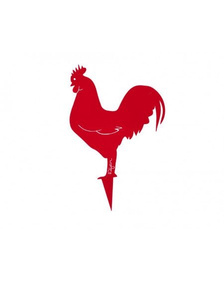 Coq mister panache à planter - rouge framboise
