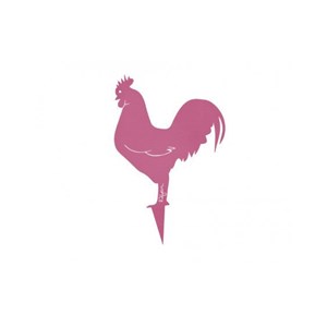 Coq mister panache à planter - vieux rose - 100% inox