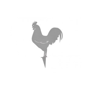 Coq mister panache à planter - gris platine - 100% inox