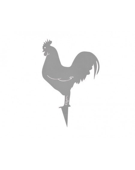 Coq mister panache à planter - gris platine