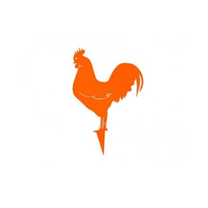 Coq mister panache à planter - orange pur - 100% inox