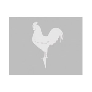 Coq mister panache à planter - blanc pur - 100% inox