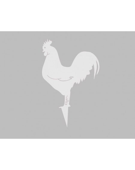 Coq mister panache à planter - blanc pur