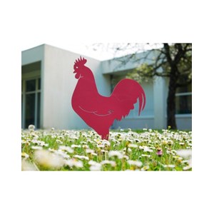 Coq mister panache à planter - vert pin - 100% inox