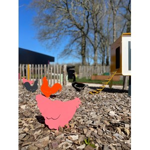 Poule miss chabo à planter - rouge framboise - 100% inox