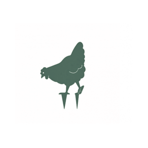 Poule miss chabo à planter - vert pin - 100% inox