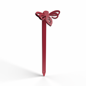 Abeille - piquets déco à planter - rouge framboise - 100% inox