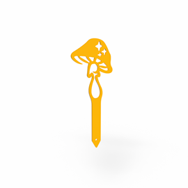 Champignon - piquets déco à planter - jaune - 100% inox