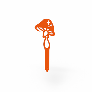 Champignon - piquets déco à planter - orange pur - 100% inox