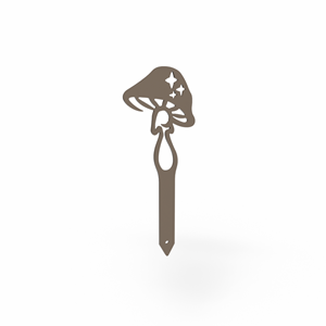 Champignon - piquets déco à planter - taupe - 100% inox