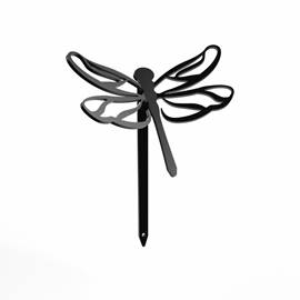 Libellule - piquets déco à planter - noir - 100% inox