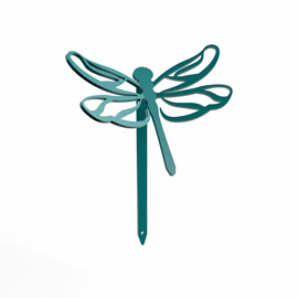 Libellule - piquets déco à planter - bleu turquoise - 100% inox