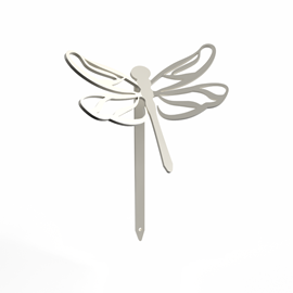 Libellule - piquets déco à planter - blanc pur - 100% inox