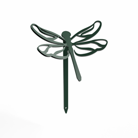 Libellule - piquets déco à planter - vert pin - 100% inox