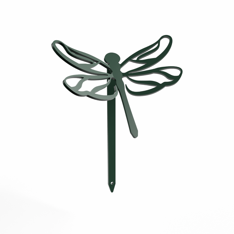 Libellule - piquets déco à planter - vert pin
