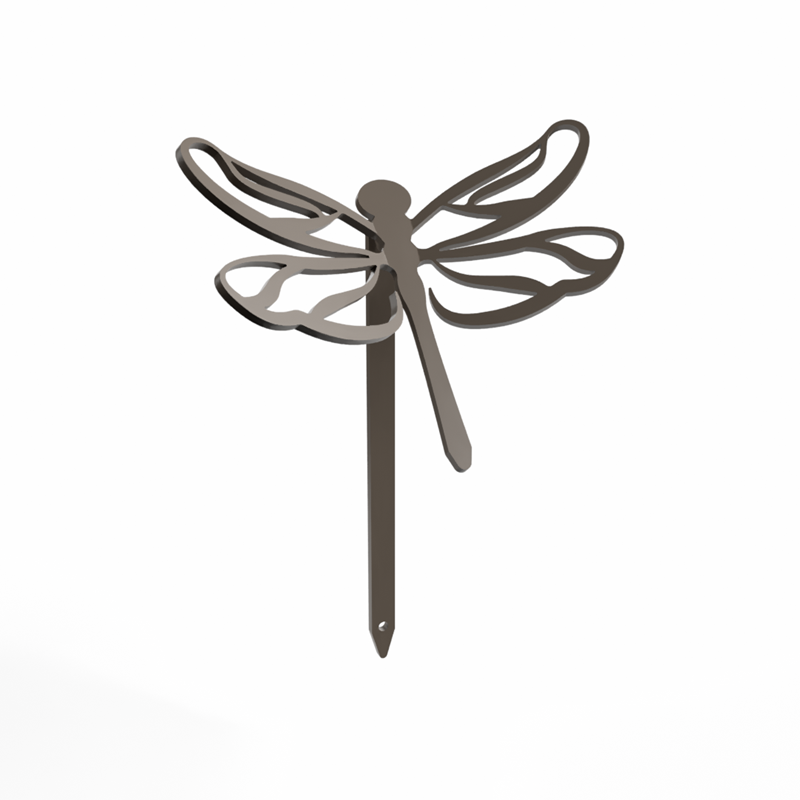 Libellule - piquets déco à planter - taupe