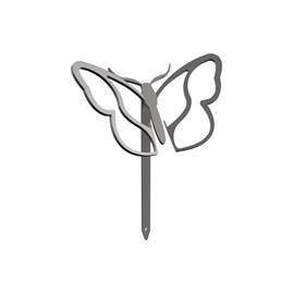Papillon - piquets déco à planter - gris platine - 100% inox
