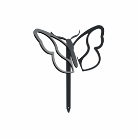 Papillon - piquets déco à planter - gris anthracite - 100% inox