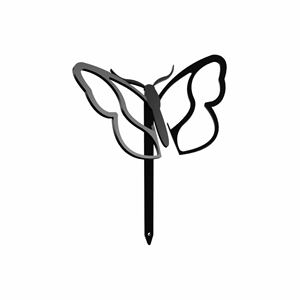 Papillon - piquets déco à planter - noir - 100% inox