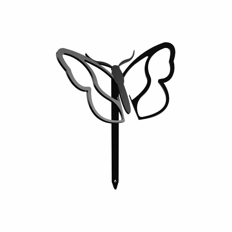 Papillon - piquets déco à planter - noir
