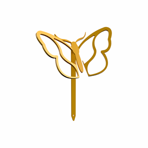 Papillon - piquets déco à planter - jaune