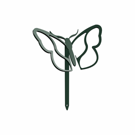 Papillon - piquets déco à planter - vert pin - 100% inox