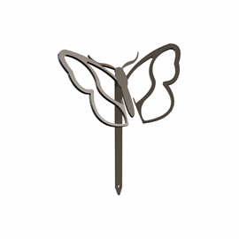 Papillon - piquets déco à planter - taupe - 100% inox