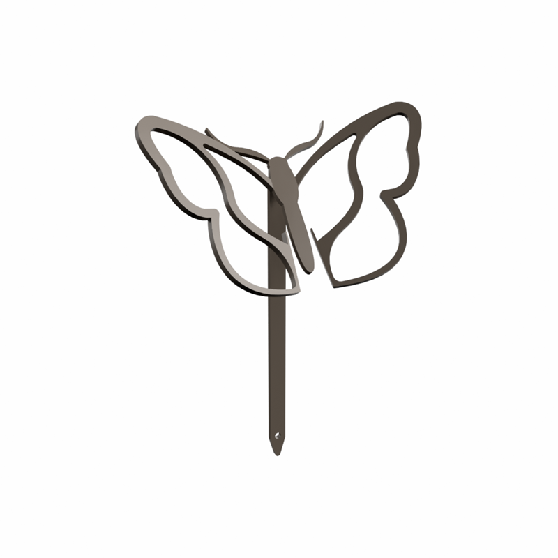 Papillon - piquets déco à planter - taupe