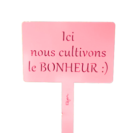 Étiquette de jardin à planter avec citation - vieux rose - 100% acier galvanisé