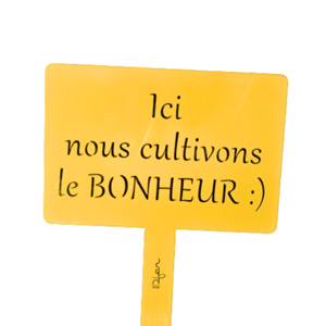 Étiquette de jardin à planter avec citation - jaune - 100% acier galvanisé