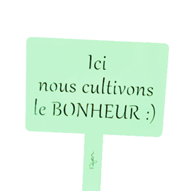 Étiquette de jardin à planter avec citation - vert tendre - 100% acier galvanisé