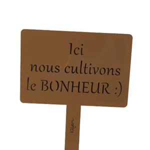 Étiquette de jardin à planter avec citation - mars sablé - 100% acier galvanisé