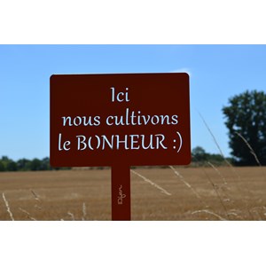 Étiquette de jardin à planter avec citation - vert pin - 100% acier galvanisé