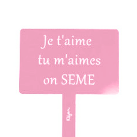 Étiquette de jardin à planter avec citation - vieux rose - 100% acier galvanisé