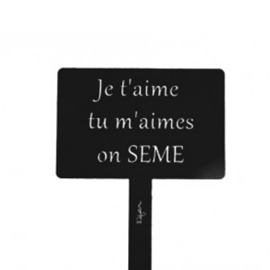 Étiquette de jardin à planter avec citation - noir - 100% acier galvanisé
